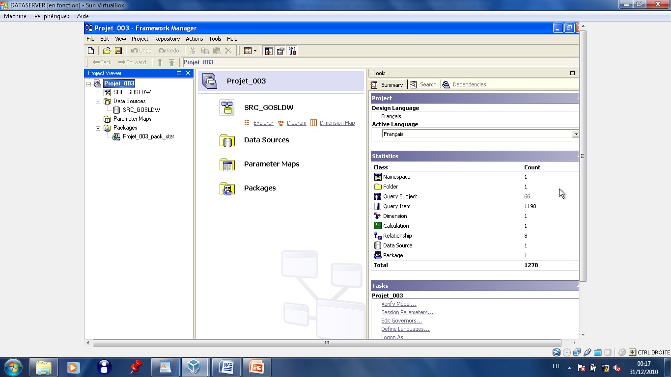 Modélisation multi-dimensionnelle avec Cognos FrameWork Manager V8 :